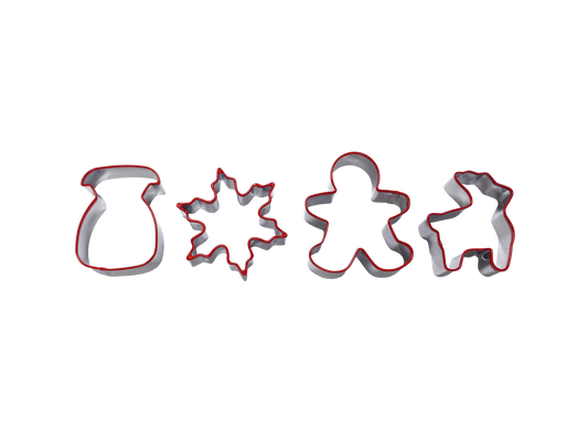 Kerstkoekjesvormpjes, set van 4